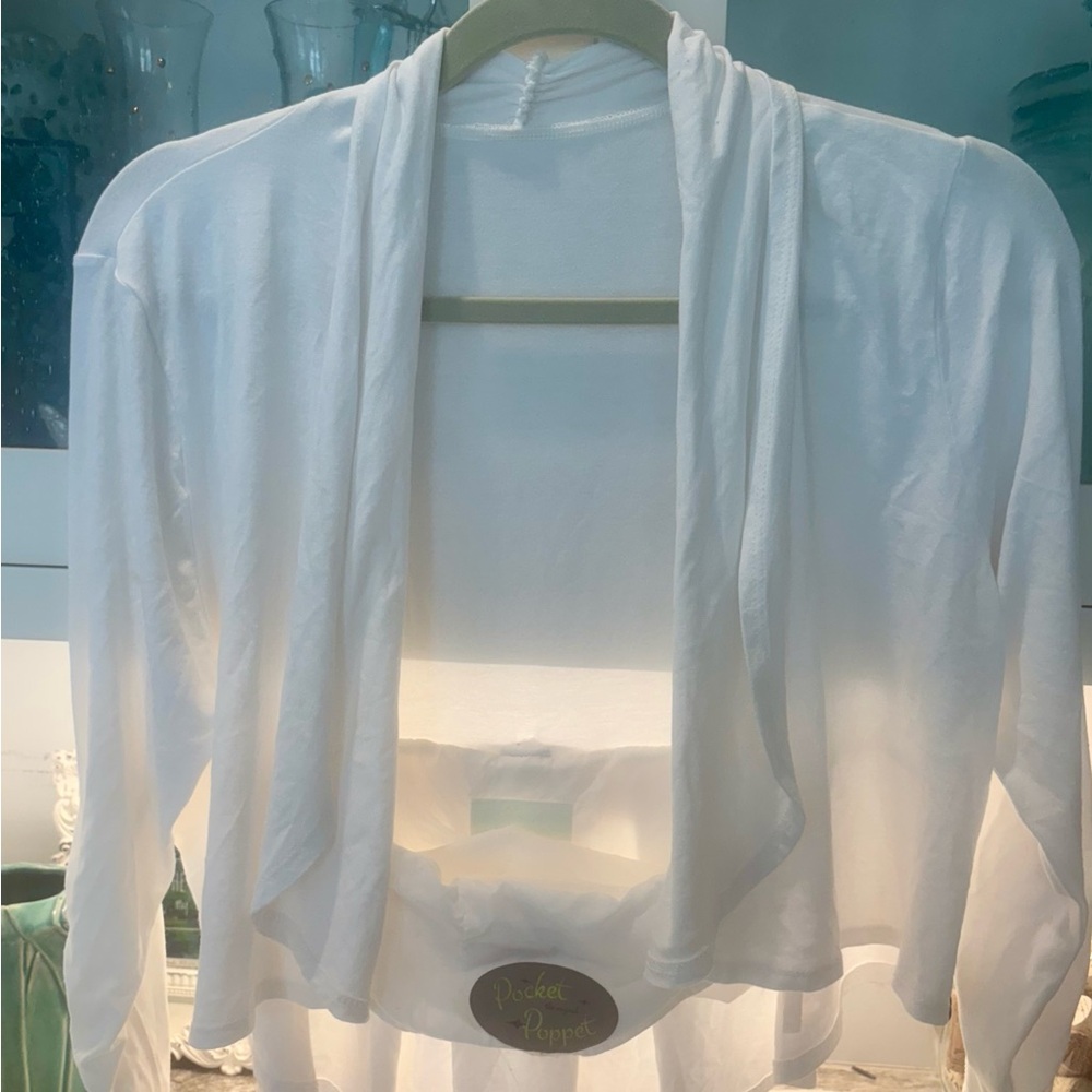Pocket Poppet White Cardigan